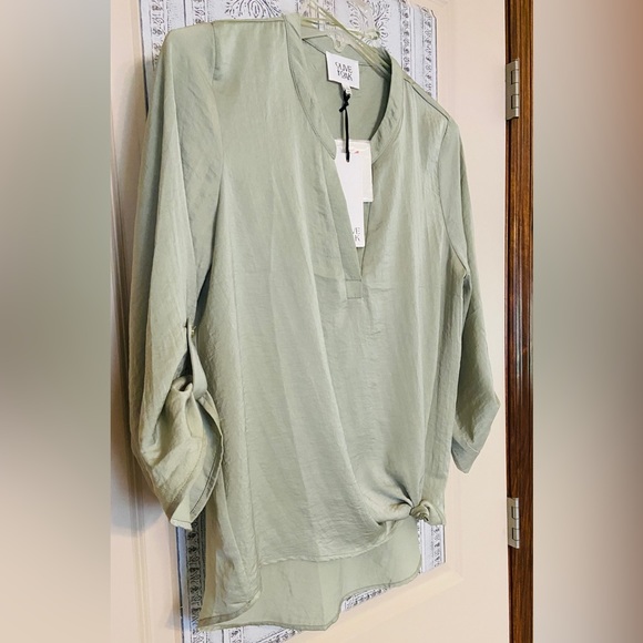 🍀NWT Oak&Olive Sz-L Light, Soft, Flowing Fabric- Beautiful Neutral Soft Green🍀 - Picture 4 of 16